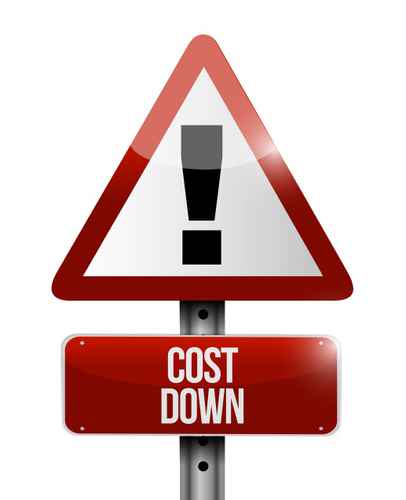 cost down warning sign illustration